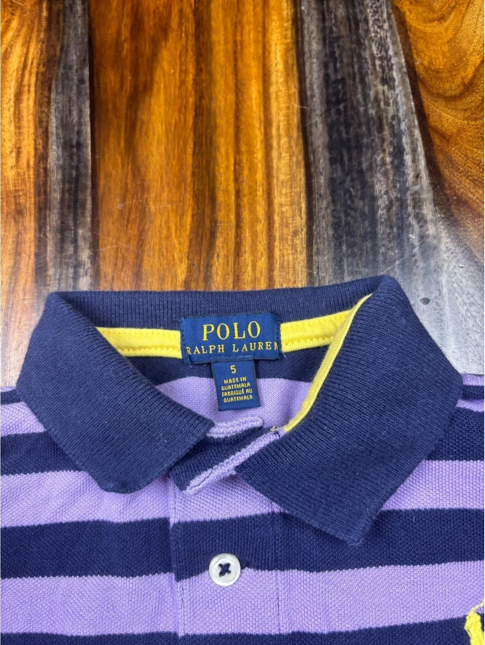 Polo Ralph Lauren Striped Polo Shirt Purple Navy Kids Preppy